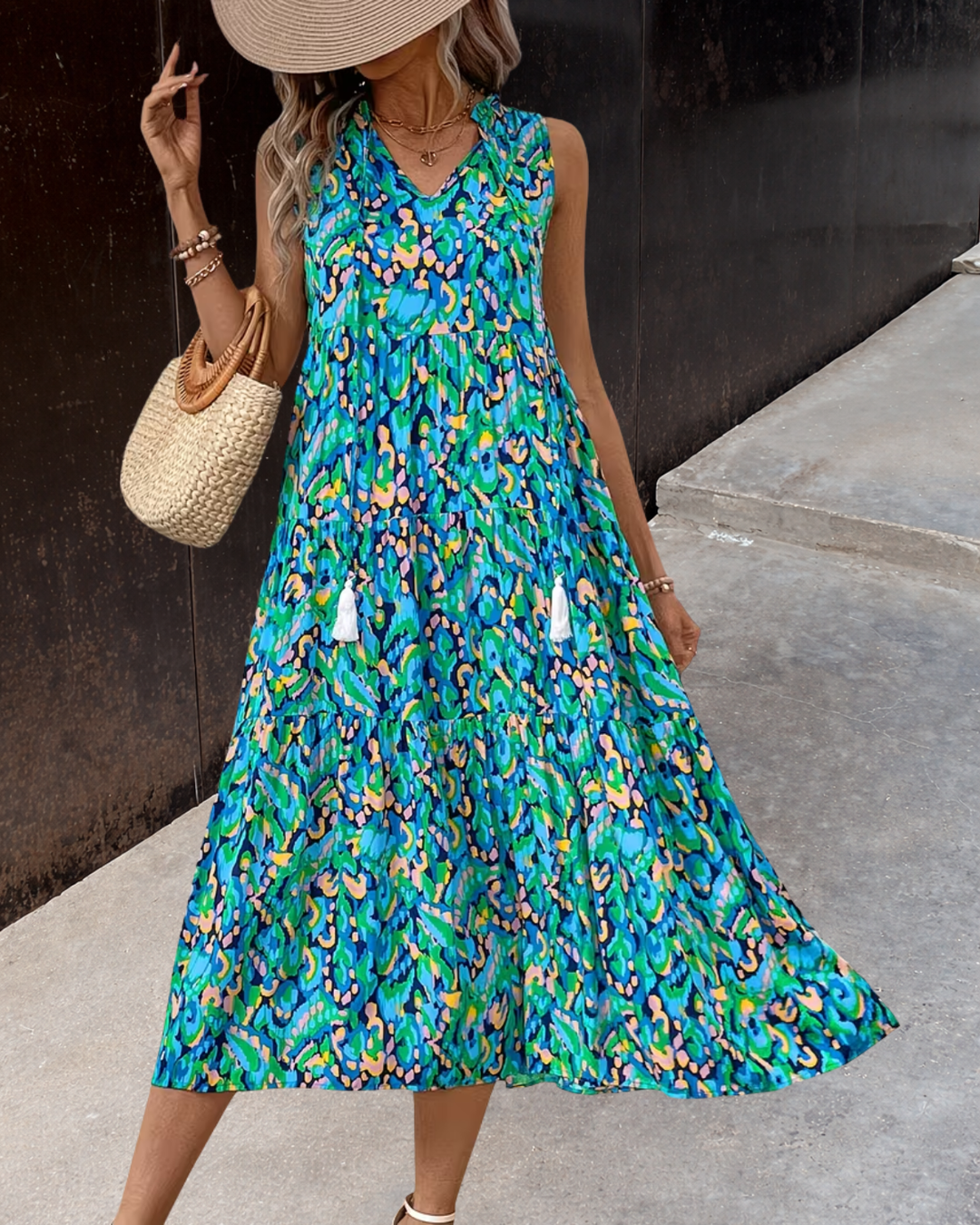 IRENE™ | VESTIDO BOHEMIO CON BORLAS