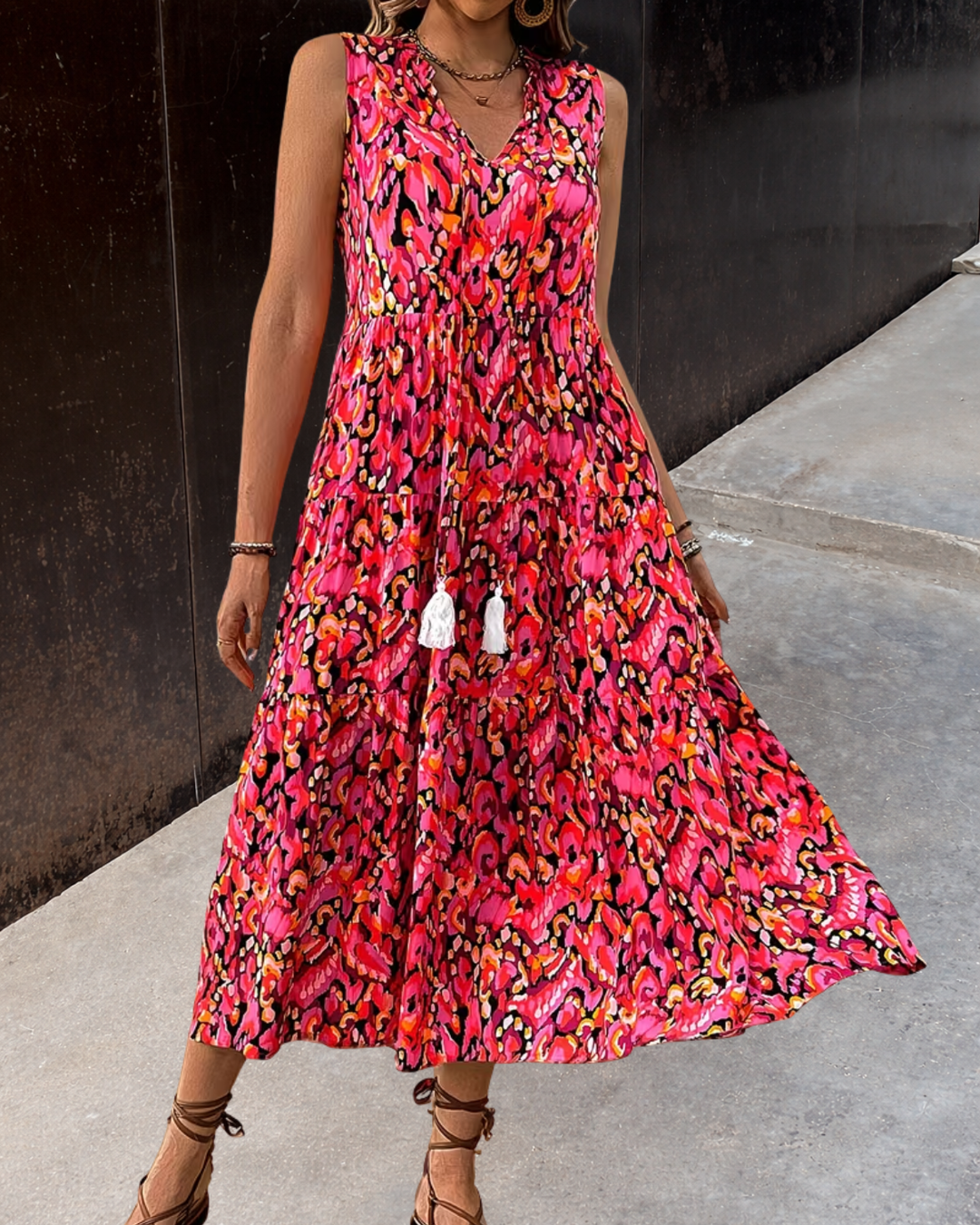 IRENE™ | VESTIDO BOHEMIO CON BORLAS