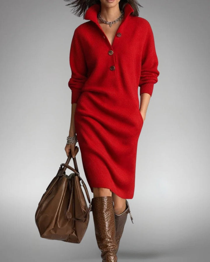 MAITE™ | VESTIDO DE PUNTO SUAVE ABOTONADO