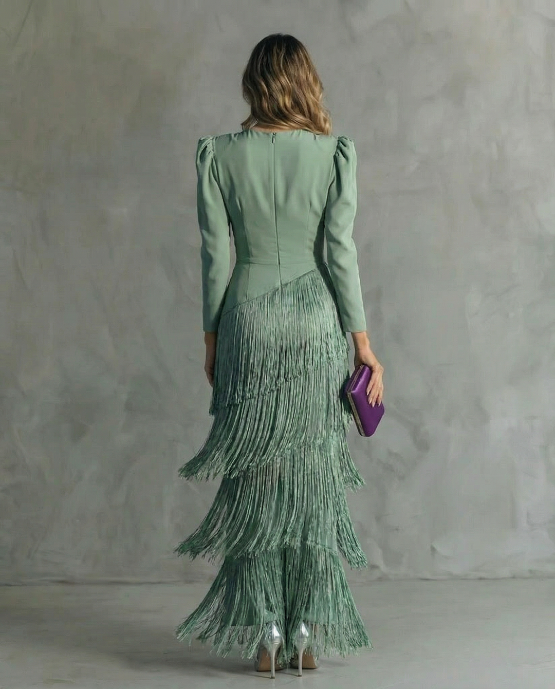 BLANCA™ | VESTIDO ELEGANTE CON MANGAS DE FLECOS