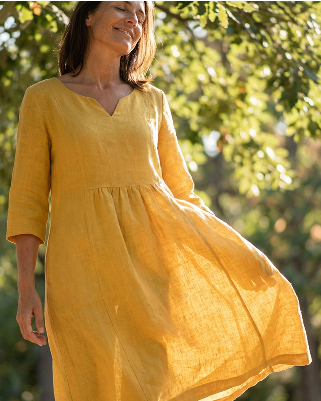 BRUNA™ | VESTIDO ESCOTE EN V CON ALGODÓN